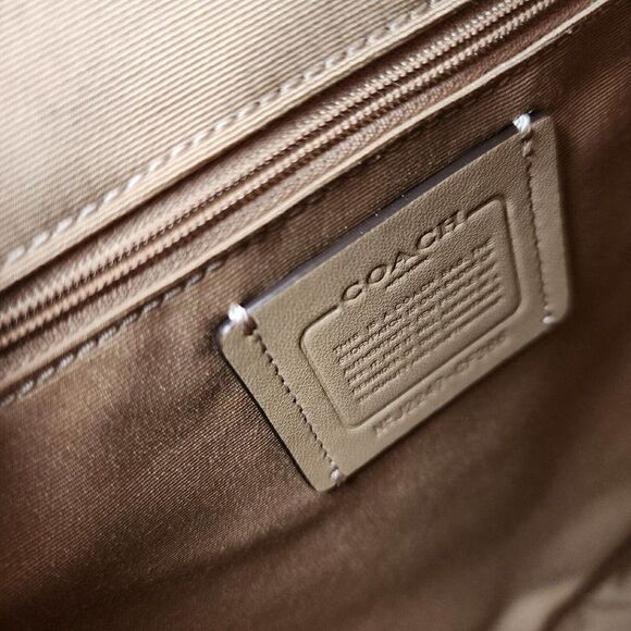 NWT Coach CF386 Dempsey Drawstring Backpack Jacquard Metallic Soft Gold - Picture 8 of 9